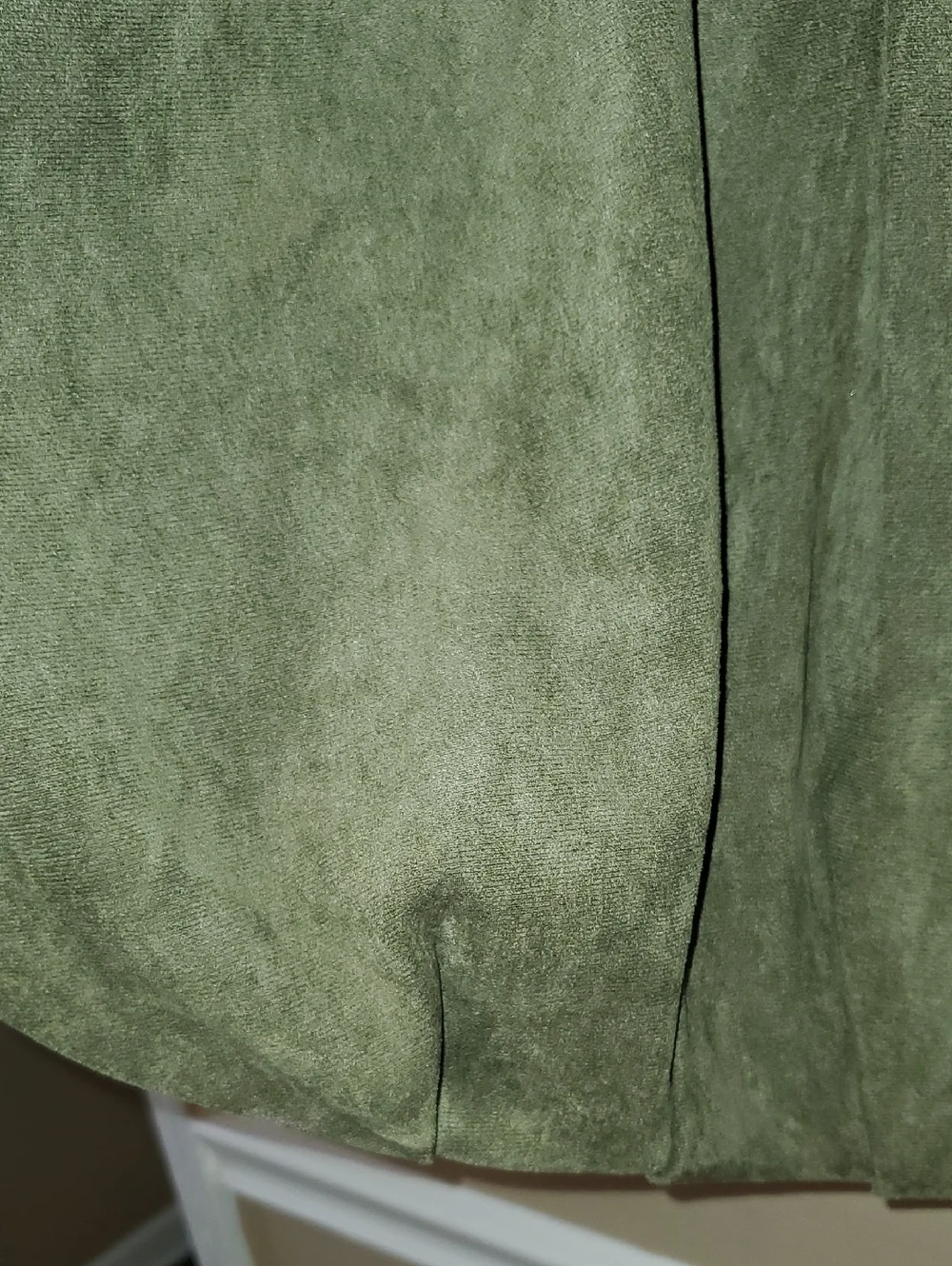 Zara Faux Suede Bomber Jacket In Green Size L